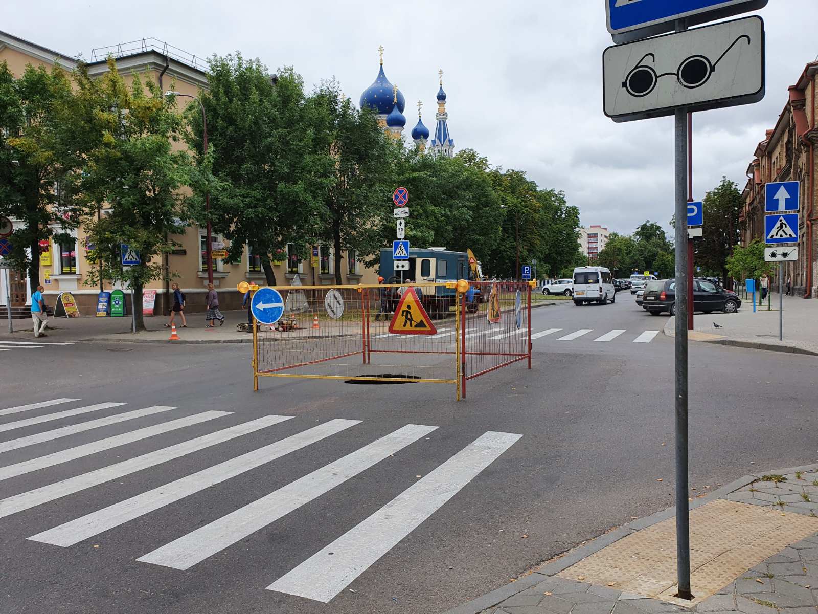 На улице Куйбышева в Бресте ведутся восстановительные работы